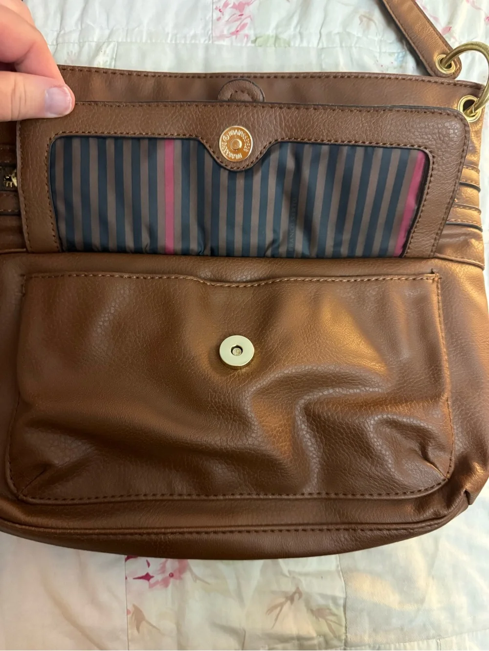 Vintage Franco Sarto Brown Leather Shoulder Bag